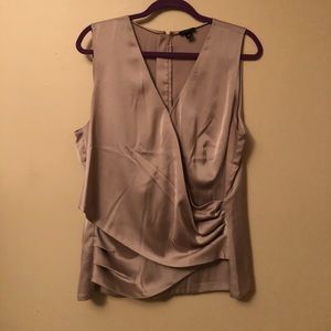 SALE! Ann Taylor silky taupe light tan shirt, 18